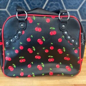 Sourpuss Cherry Print Bowler Purse